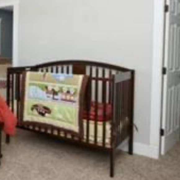 Brown Wooden Crib - Picture 1 of 1